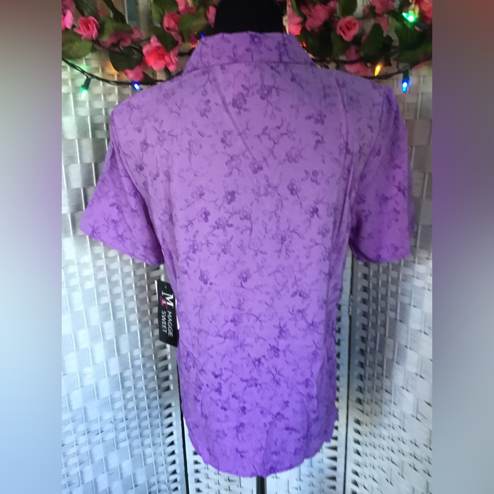 💜🌺🌸 Maggie Sweet Purple Floral Top & Solid Purple Tank S  NWT NOS 🌸🌺💜 - Picture 8 of 12